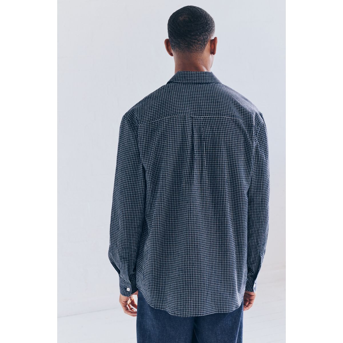 Chemise à manches longues et carreaux bleu marine, NEXT