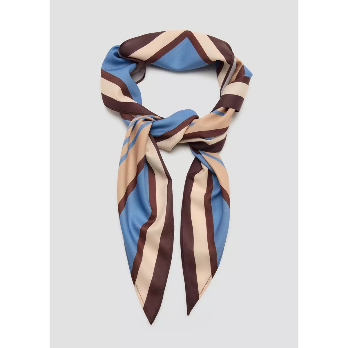 Foulard satiné rayures bleu, MANGO