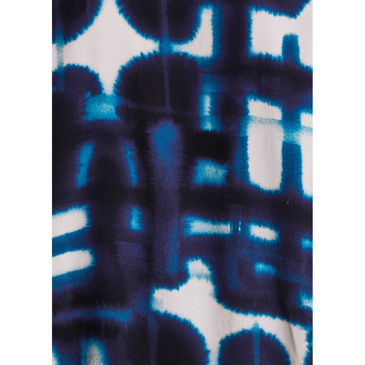 Top ample manches longues imprimé bleu/ecru, LA FEE MARABOUTEE
