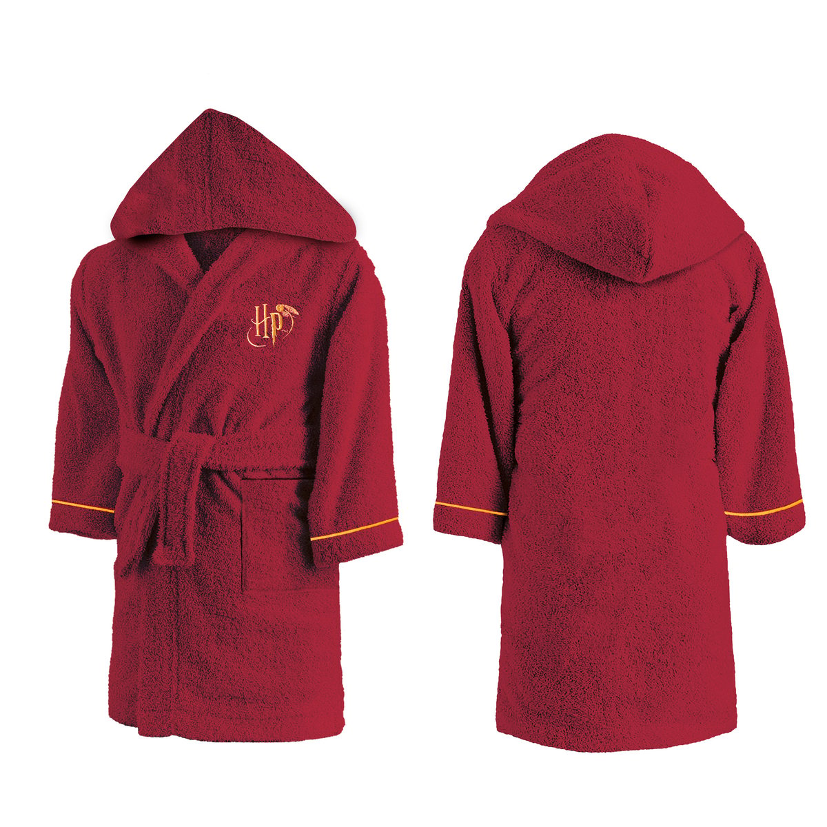 Peignoir enfant à capuche brodé 100% coton, RED rouge, HARRY POTTER