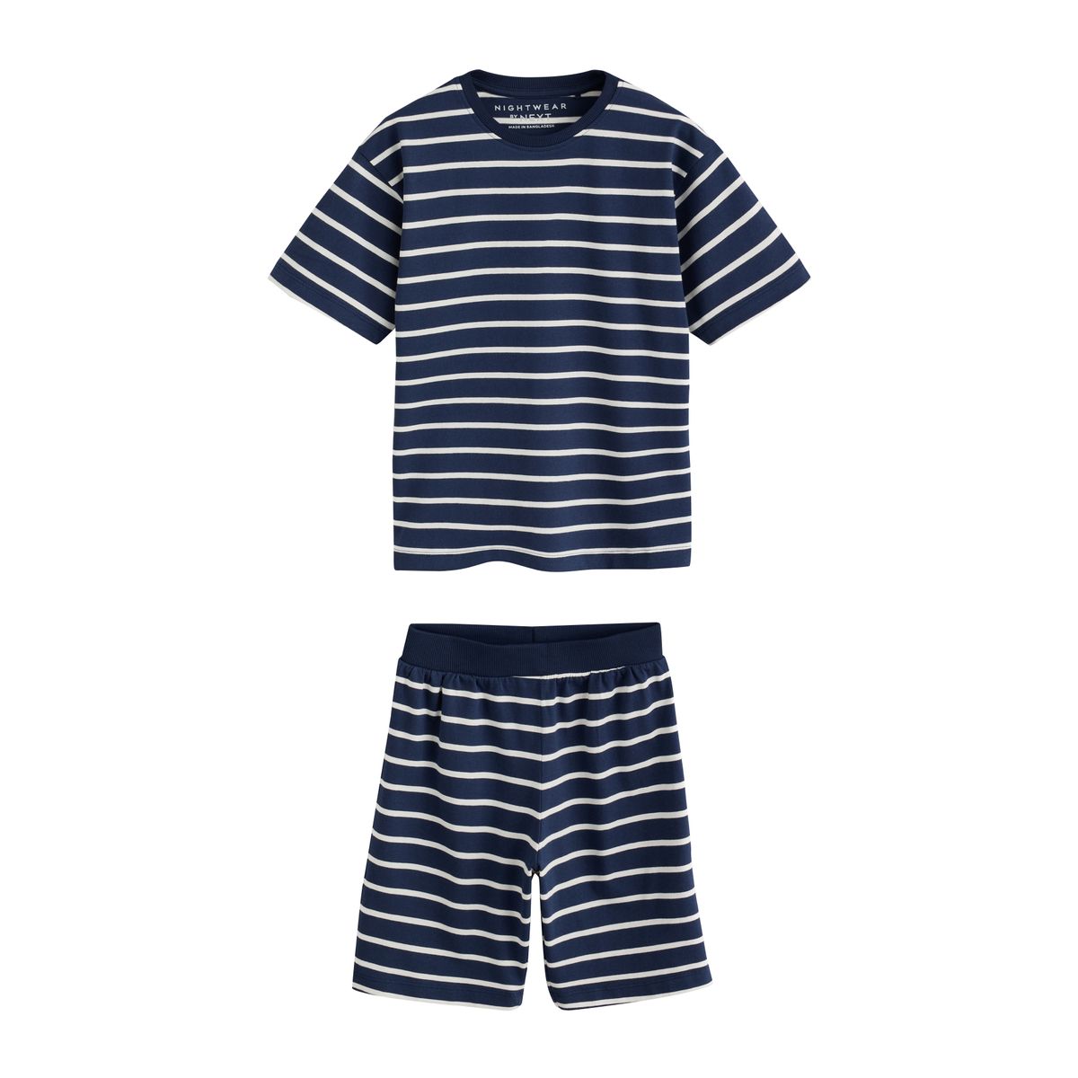 Pyjama short, lot de 3 rayures bleu marine/blanc, NEXT