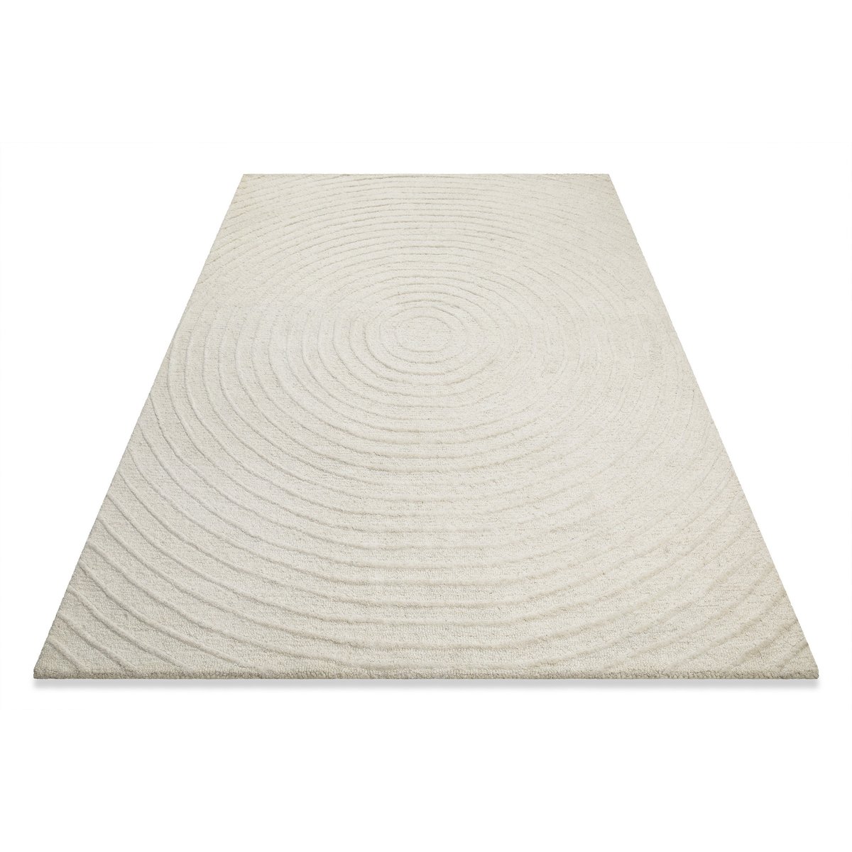 Tapis texturé en relief cerclé , HAMPTONS NINETEEN blanc crème, WECON HOME