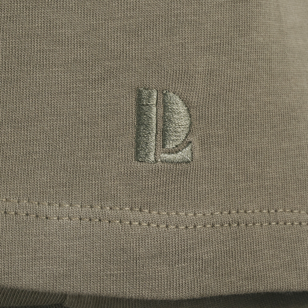 Camiseta oversize de punto grueso con detalle bordado caqui, LA REDOUTE COLLECTIONS