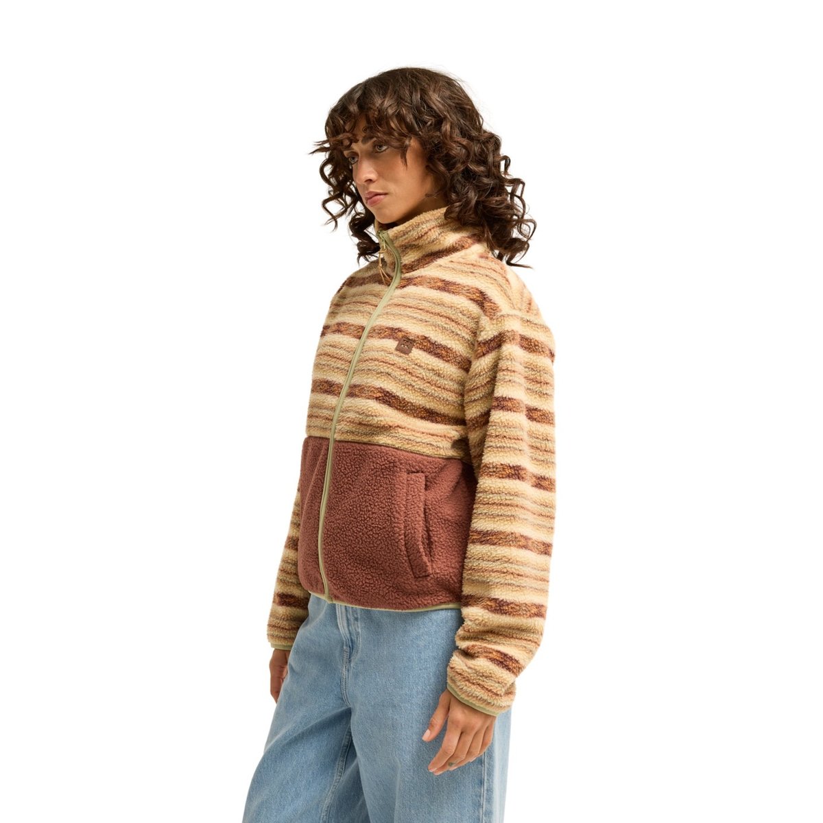 Polaire zippée en sherpa ROCK JETTY marron espresso, BILLABONG