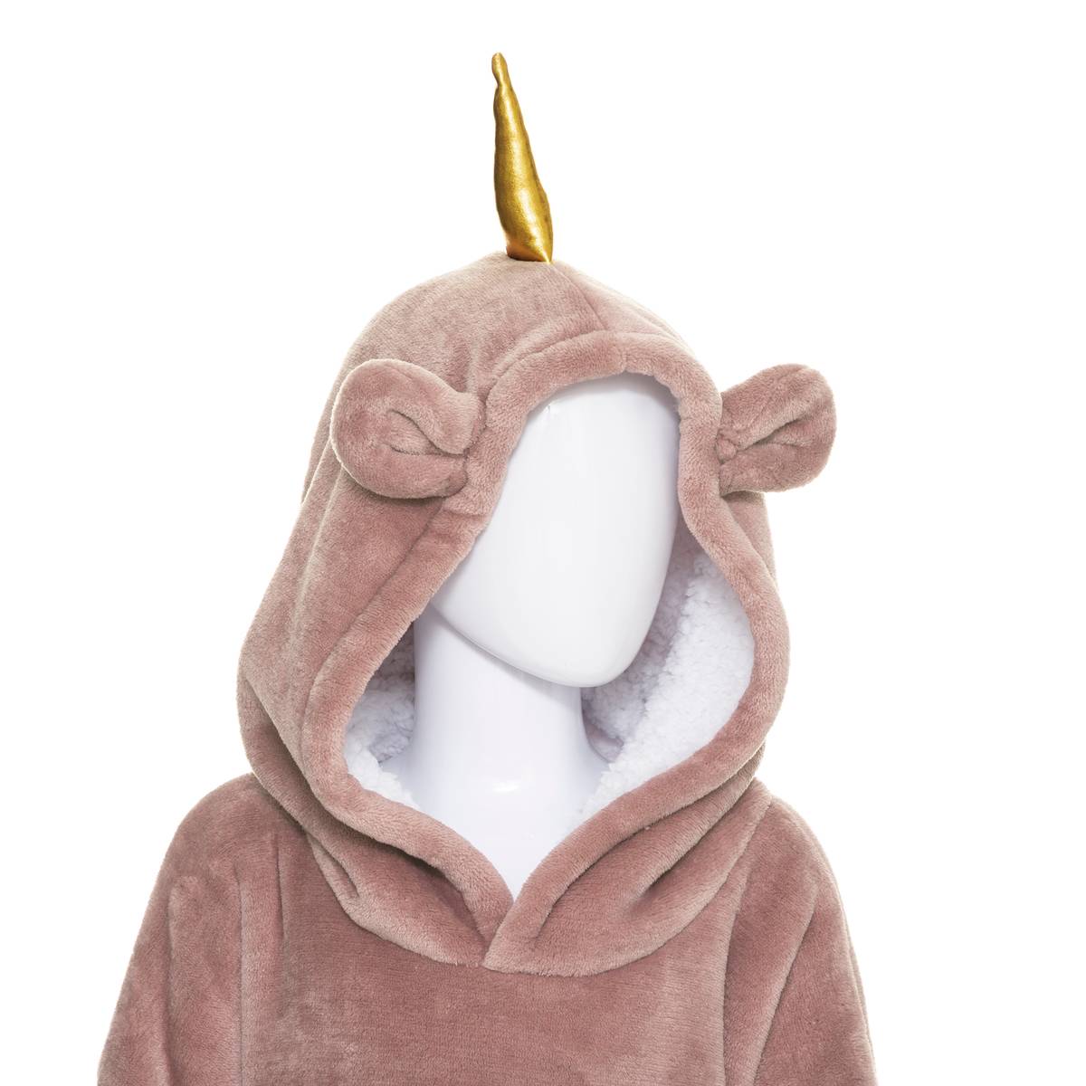 Plaid sweatshirt capuche enfant HIIS rose, ATMOSPHERA FOR KIDS
