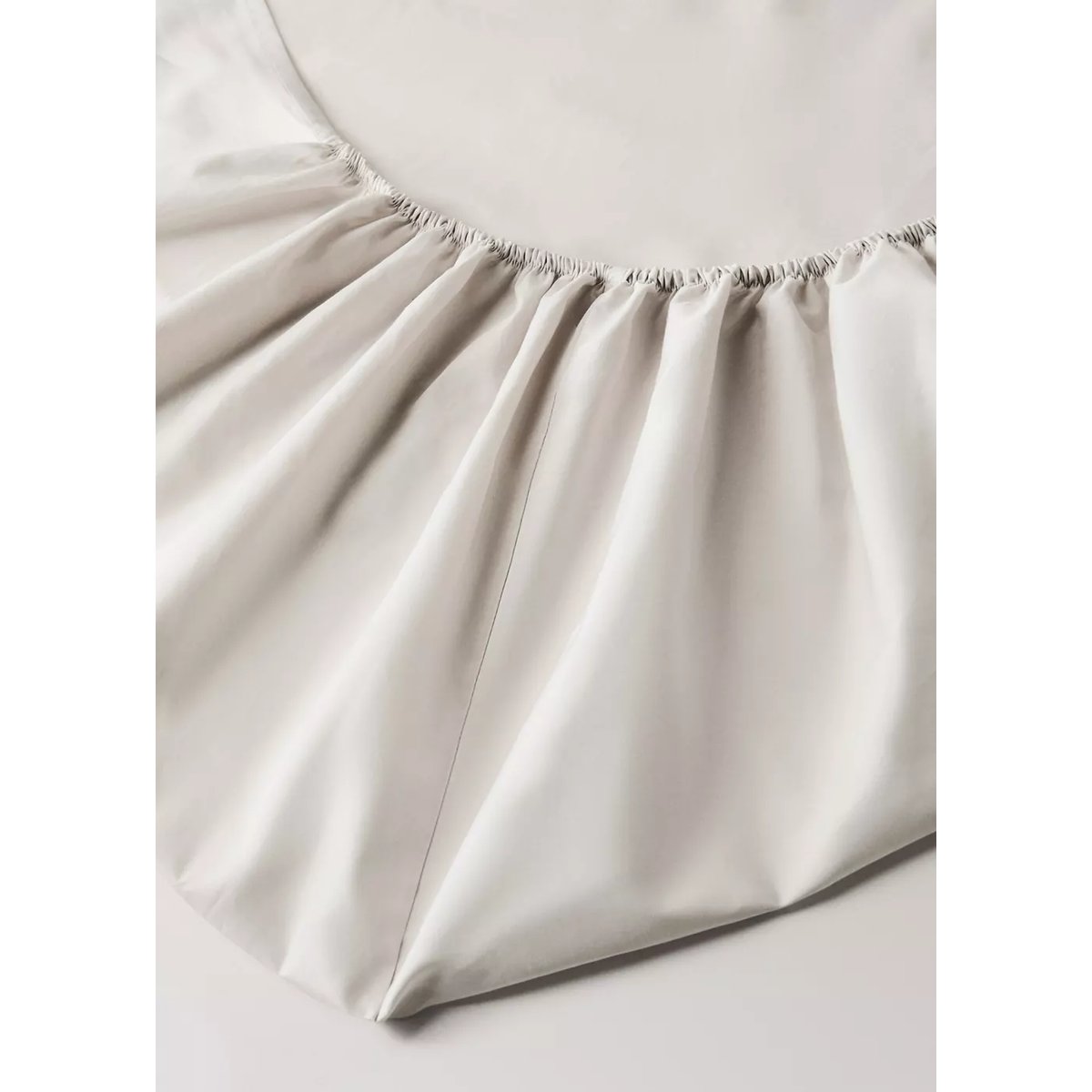 Drap-housse percale de coton 300 fils lit 90 cm sable, MANGO HOME