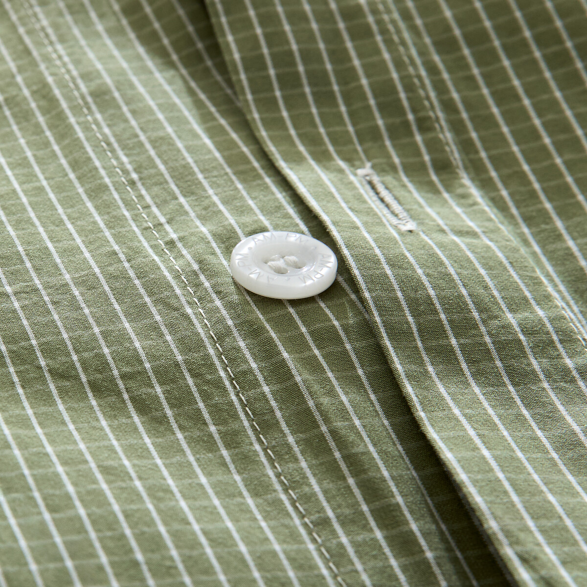 Housse de couette en percale de coton lavé 120 fils, SABBAL carreaux vert véronèse, AM.PM