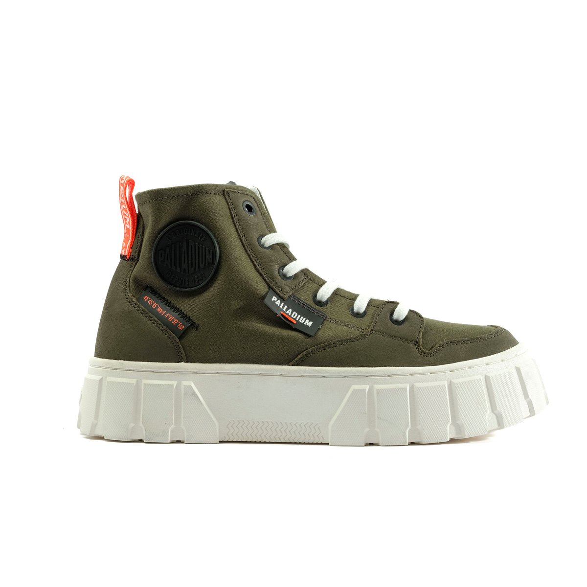 Baskets montantes Pallatower Hi olive night, PALLADIUM