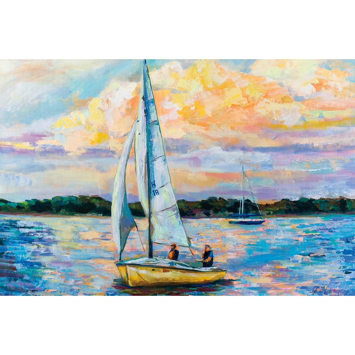 Tableau paysage mer voile du dimanche tableau alu dibond, HEXOA