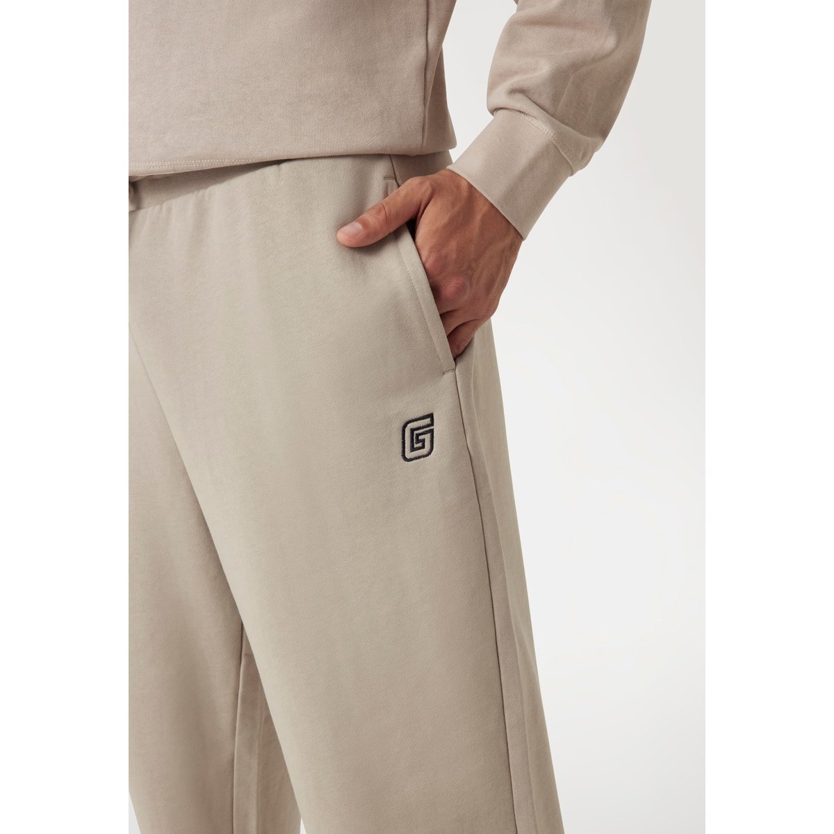 Jogger Tissu Éponge Terry beige, GUESS