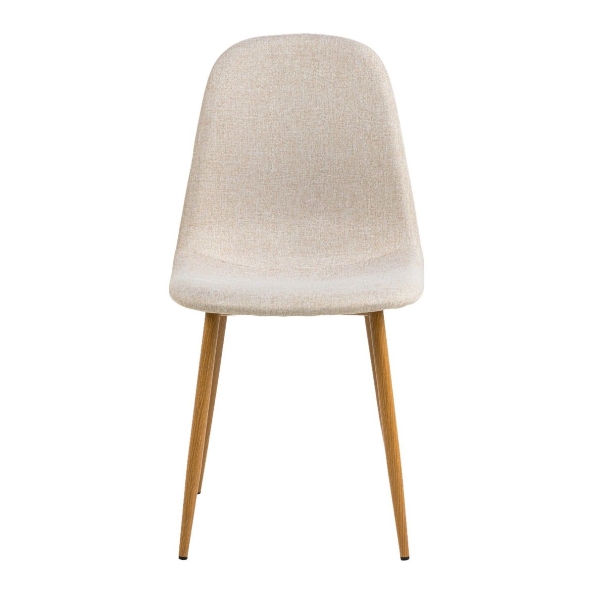 Lot de 4 chaises de salle à manger en tissu avec pieds en acier CLELIA beige, TOILINUX
