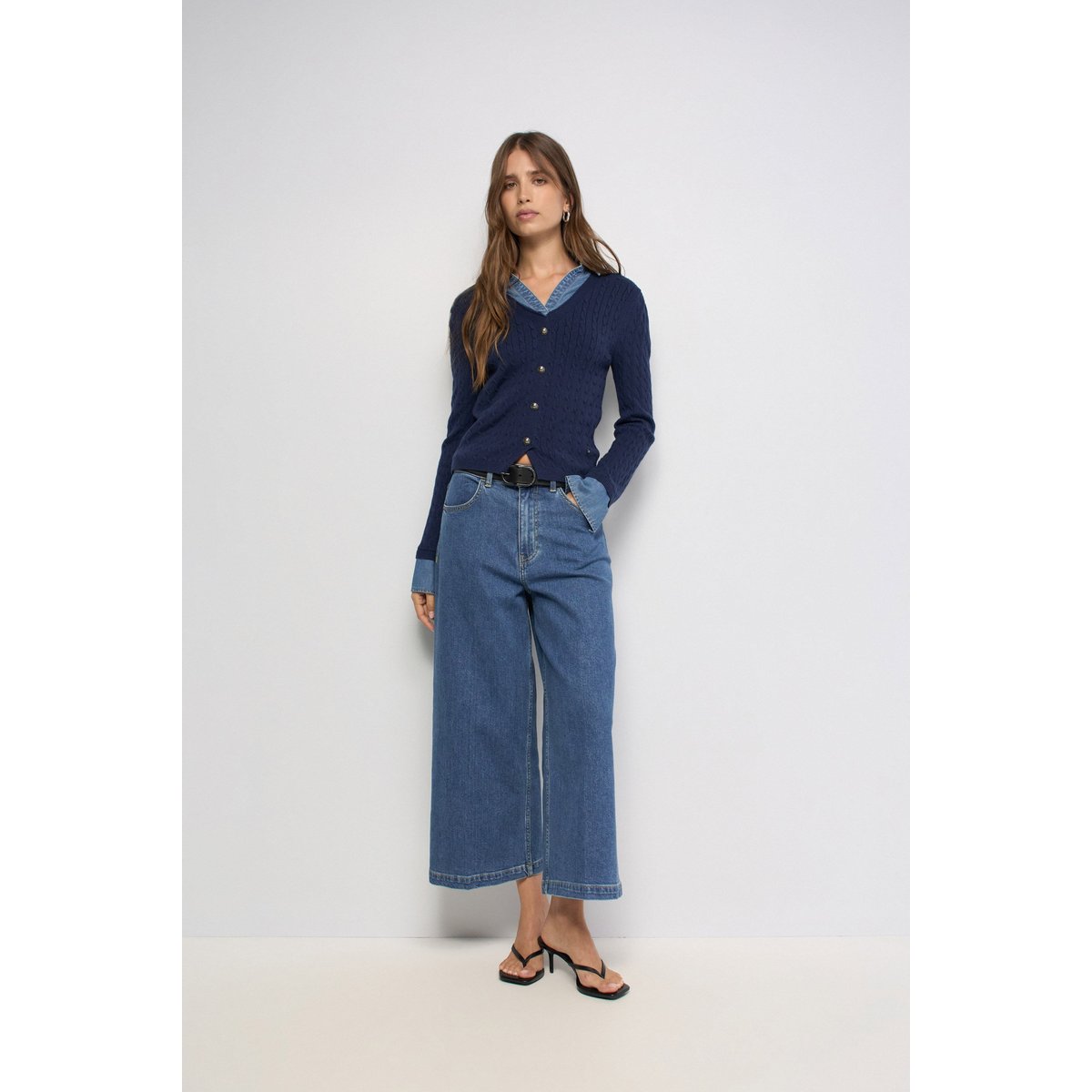 PULL COMBINÉ AVEC CHEMISE bleu, SALSA JEANS