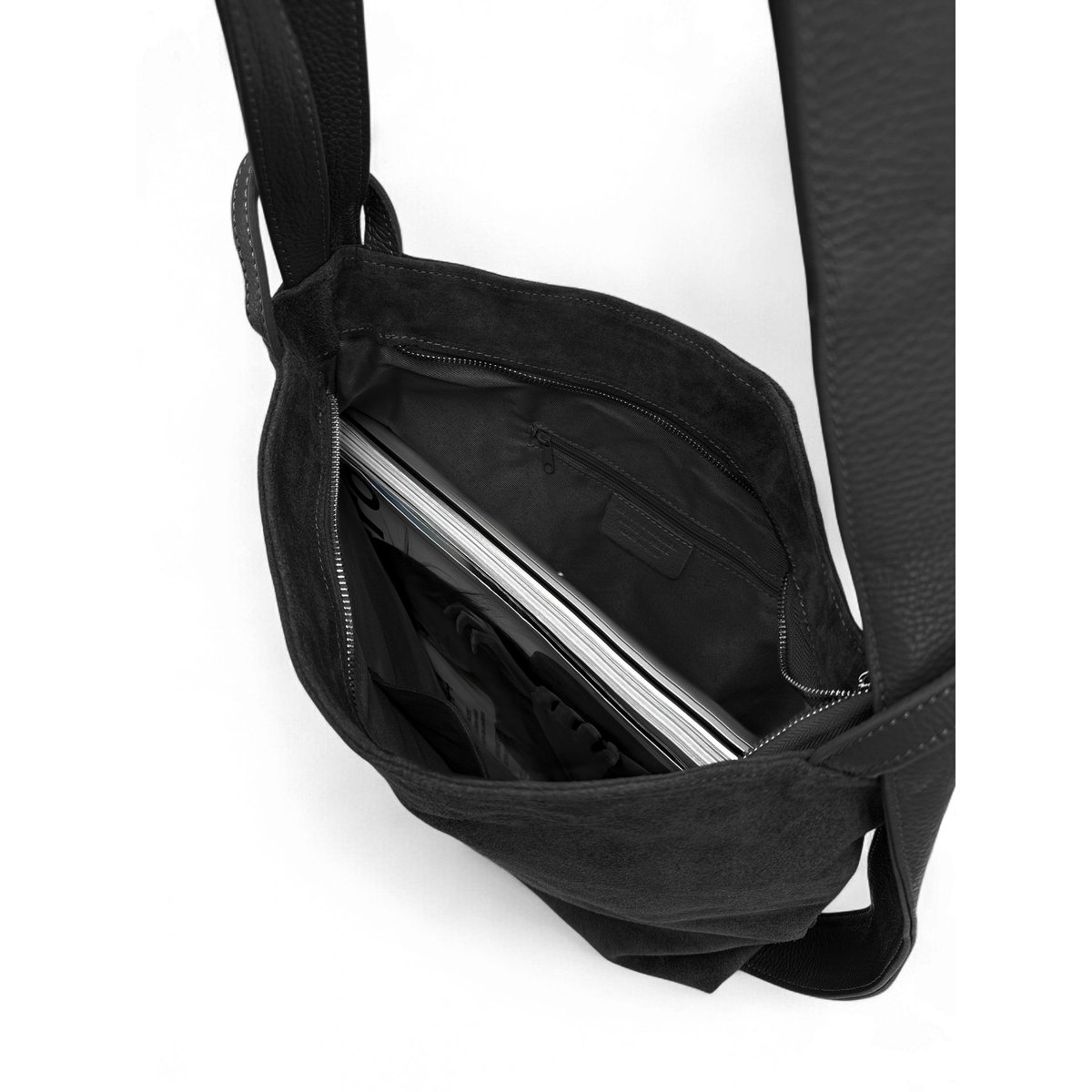 Sac multipositions en croûte de cuir SOHO SUEDE noir, OH MY BAG