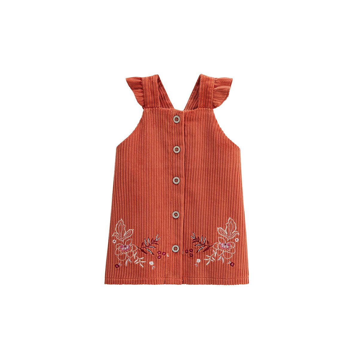 Robe enfant en velours côtelé Manouk orange, PETIT BEGUIN