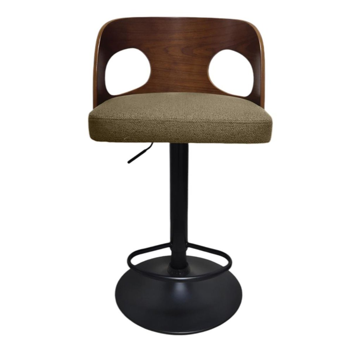Tabouret de bar en tissu  assise 65-75 cm Émilie jaune, AMADEUS