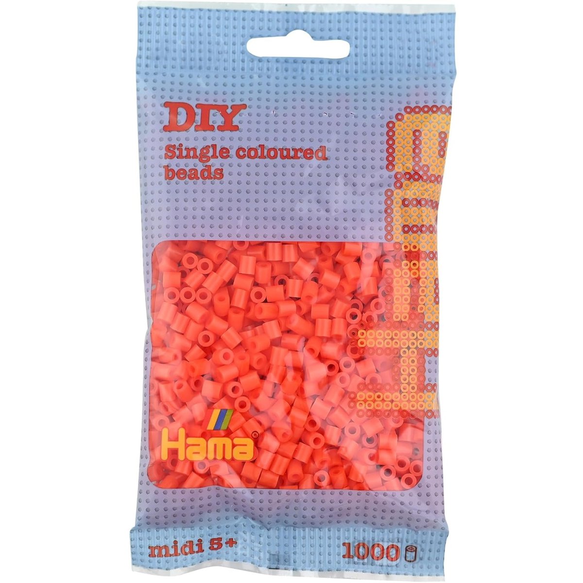 Sachet 1000 perles plastique orange, HAMA