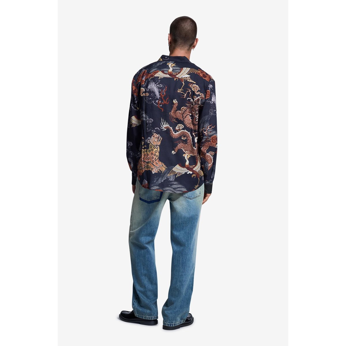 Chemise imprimée à manches longues marron, DESIGUAL