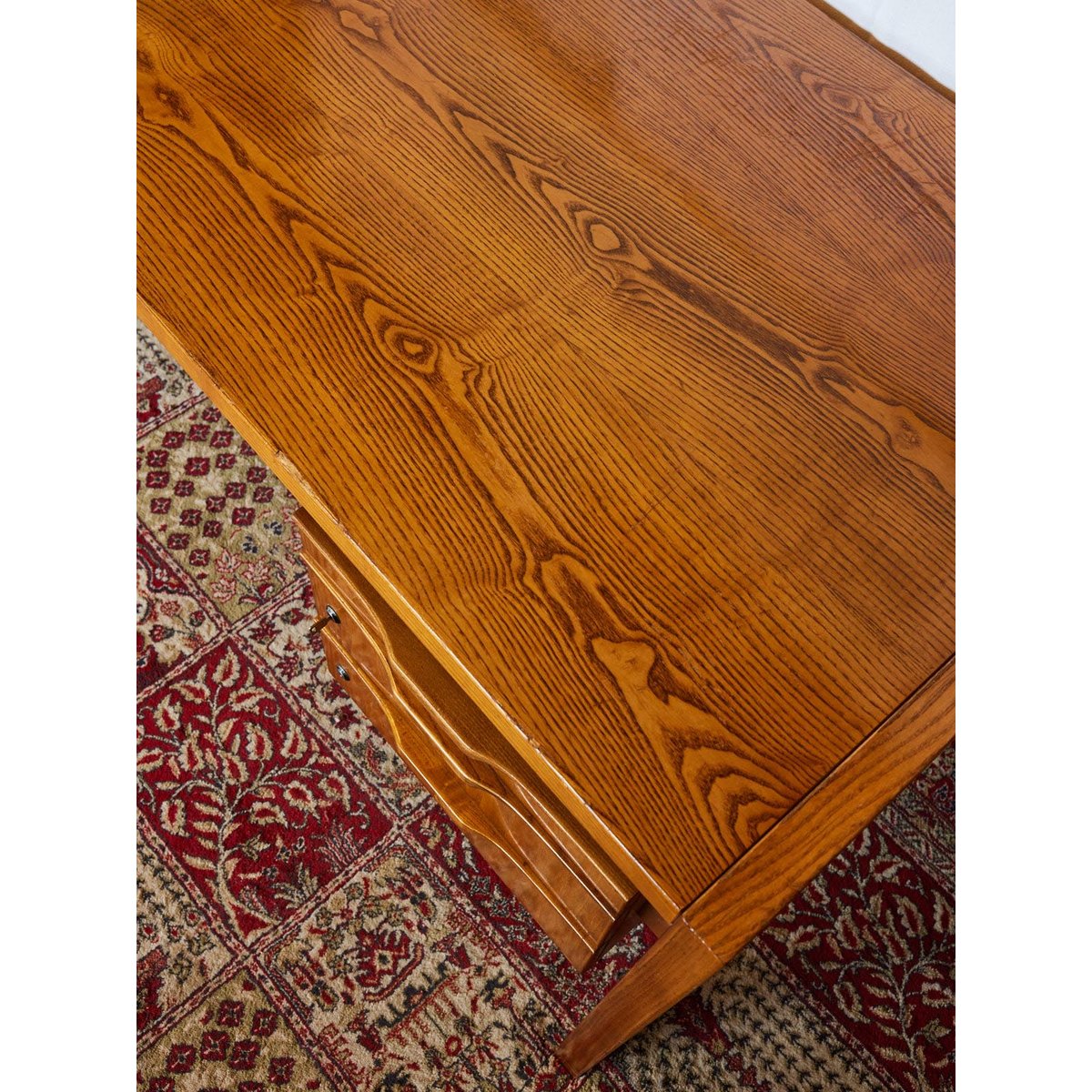 Bureau en chêne scandinave Yvan N°542 - Bon état bois clair, DEBONGOUT