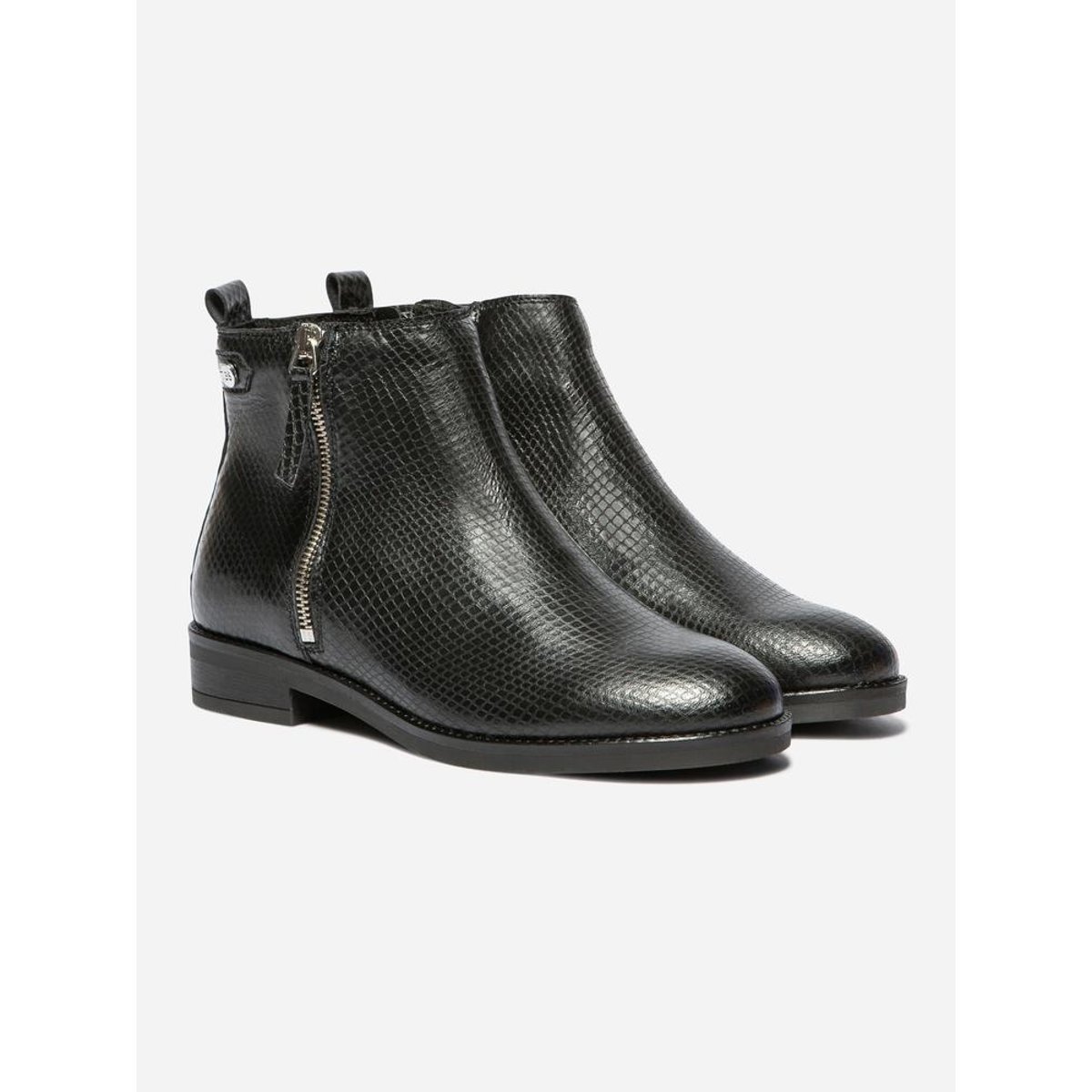 Boots zippées FABIOLA python noir, TBS