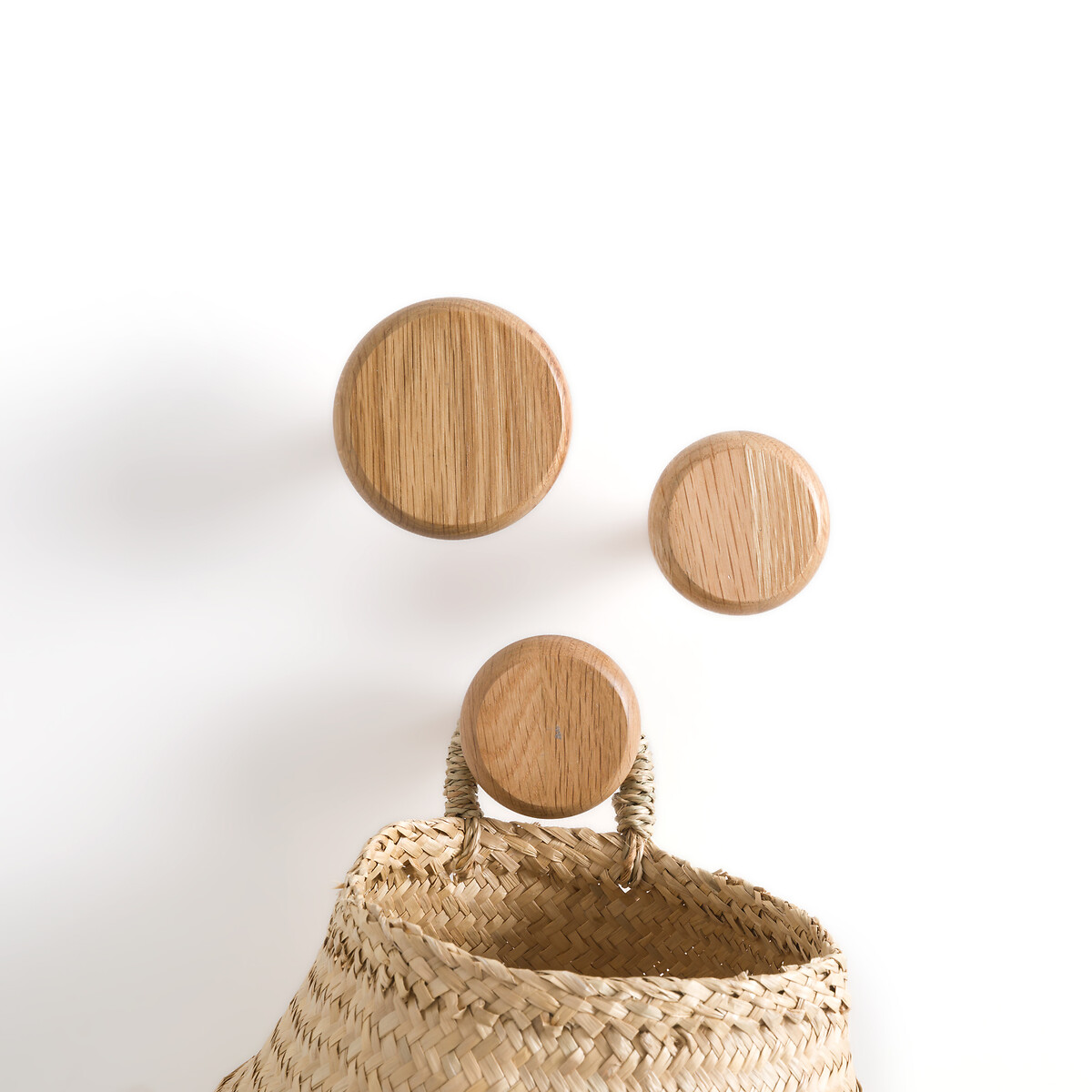 Lot de 3 patères en chêne, Kanca naturel, LA REDOUTE INTERIEURS