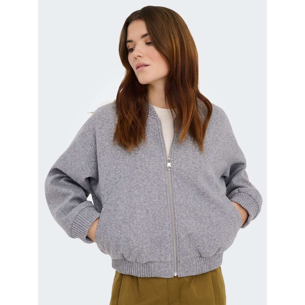 Veste Bomber medium grey melange, ONLY