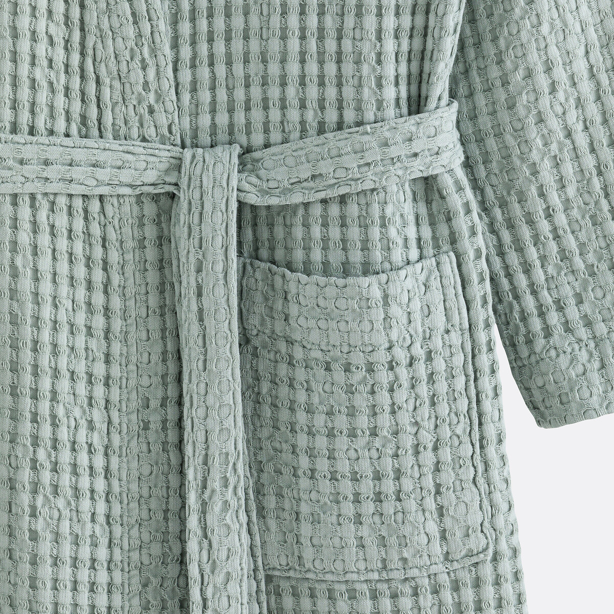 Peignoir kimono nid d'abeille 350 g/m², Tifli vert de gris, LA REDOUTE INTERIEURS