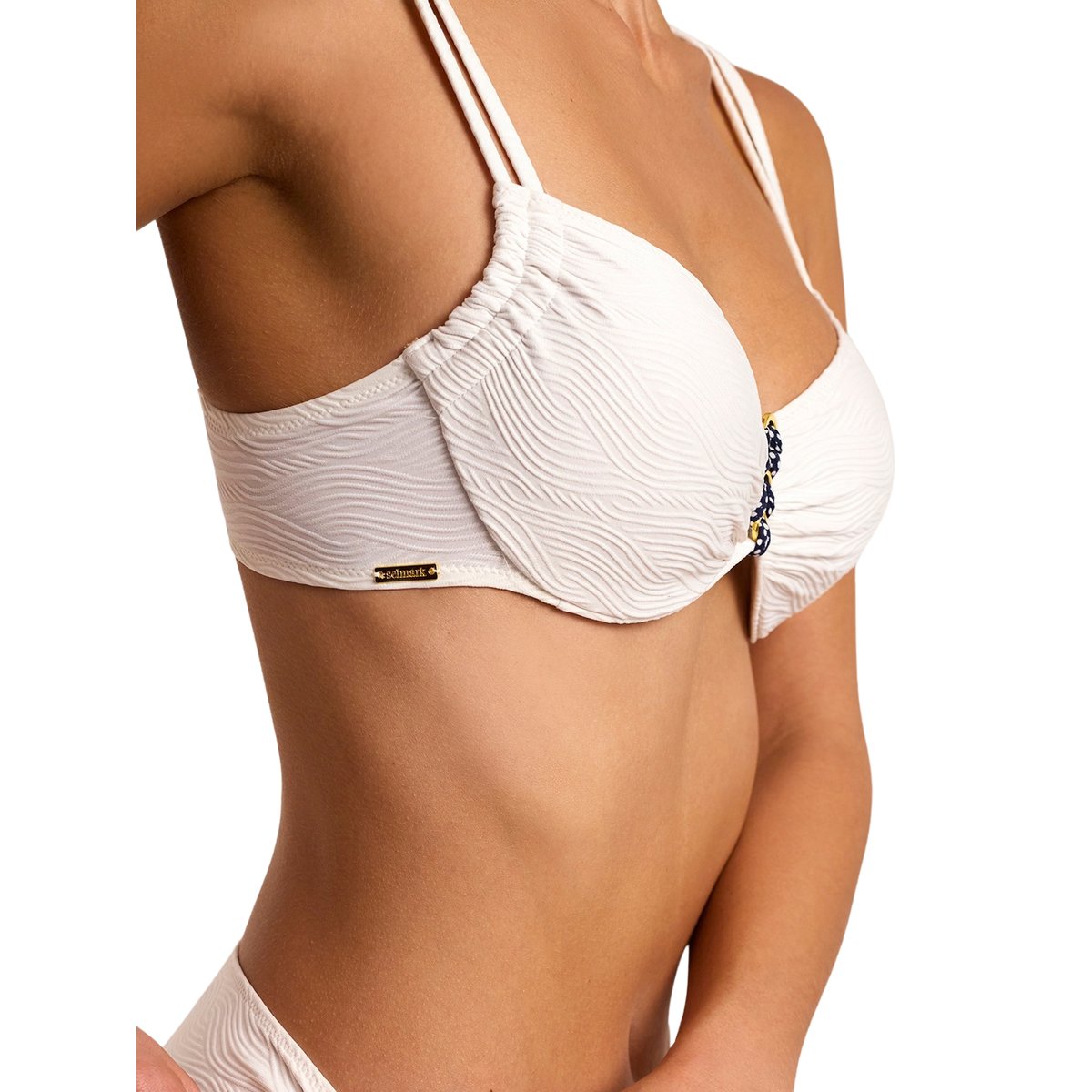 Haut maillot de bain emboîtant NAUTILUS blanc, SELMARK MARE