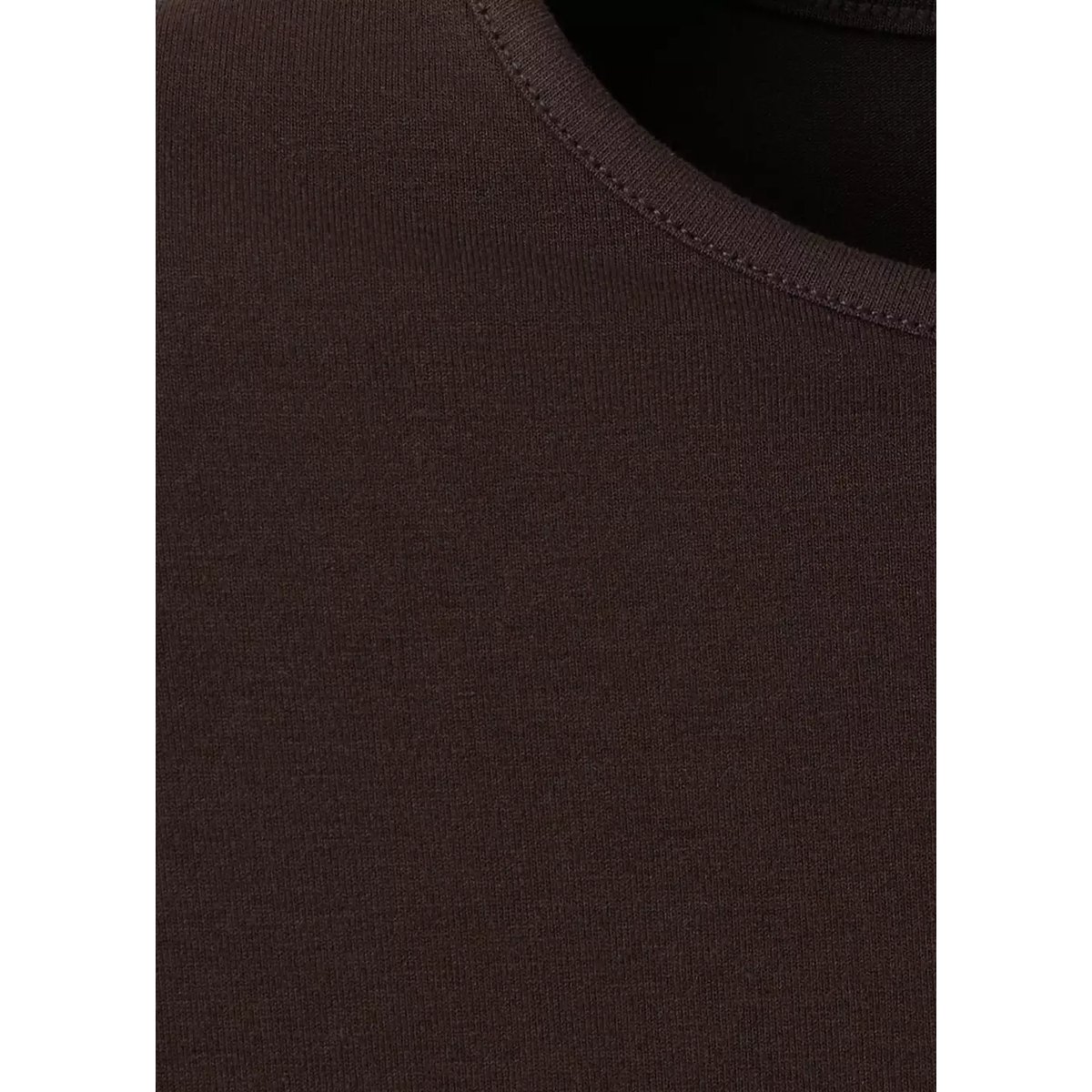 T-shirt côtelé détails festonnés chocolat, MANGO