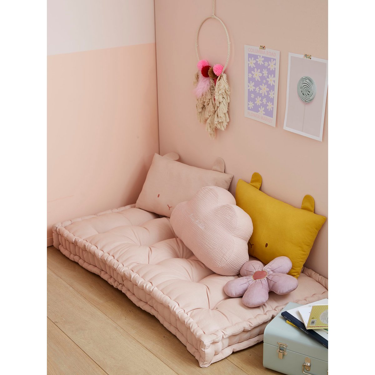 Matelas de sol style futon rose poudré, VERTBAUDET