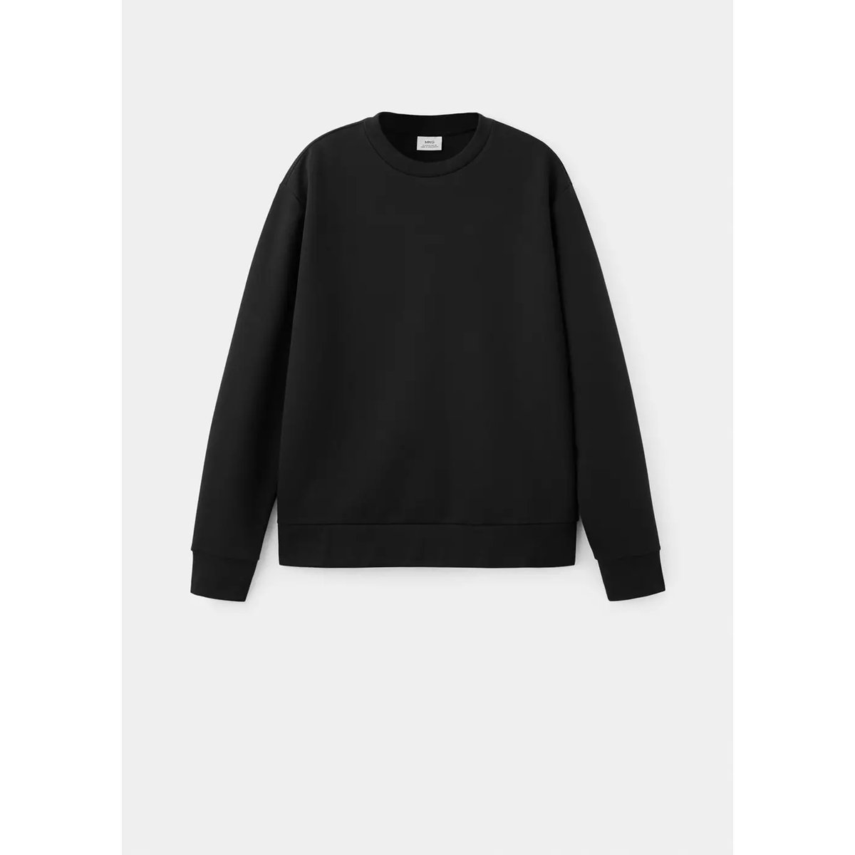 Sweat-shirt 100 % coton coupe regular fit noir, MANGO MAN
