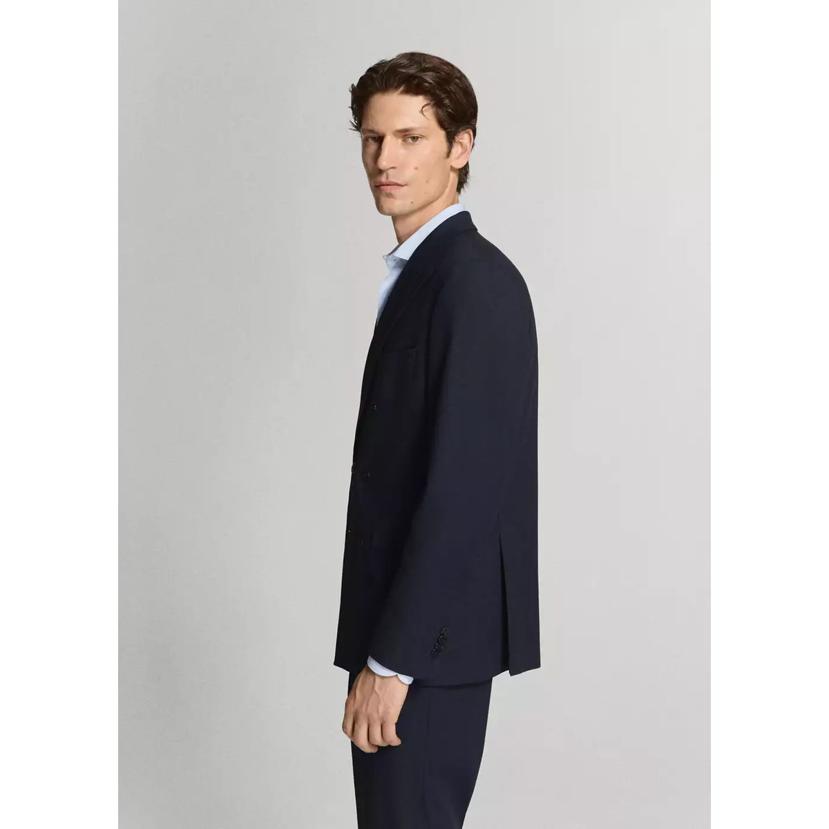 Veste de costume Monaco croisée slim-fit bleu marine, MANGO MAN