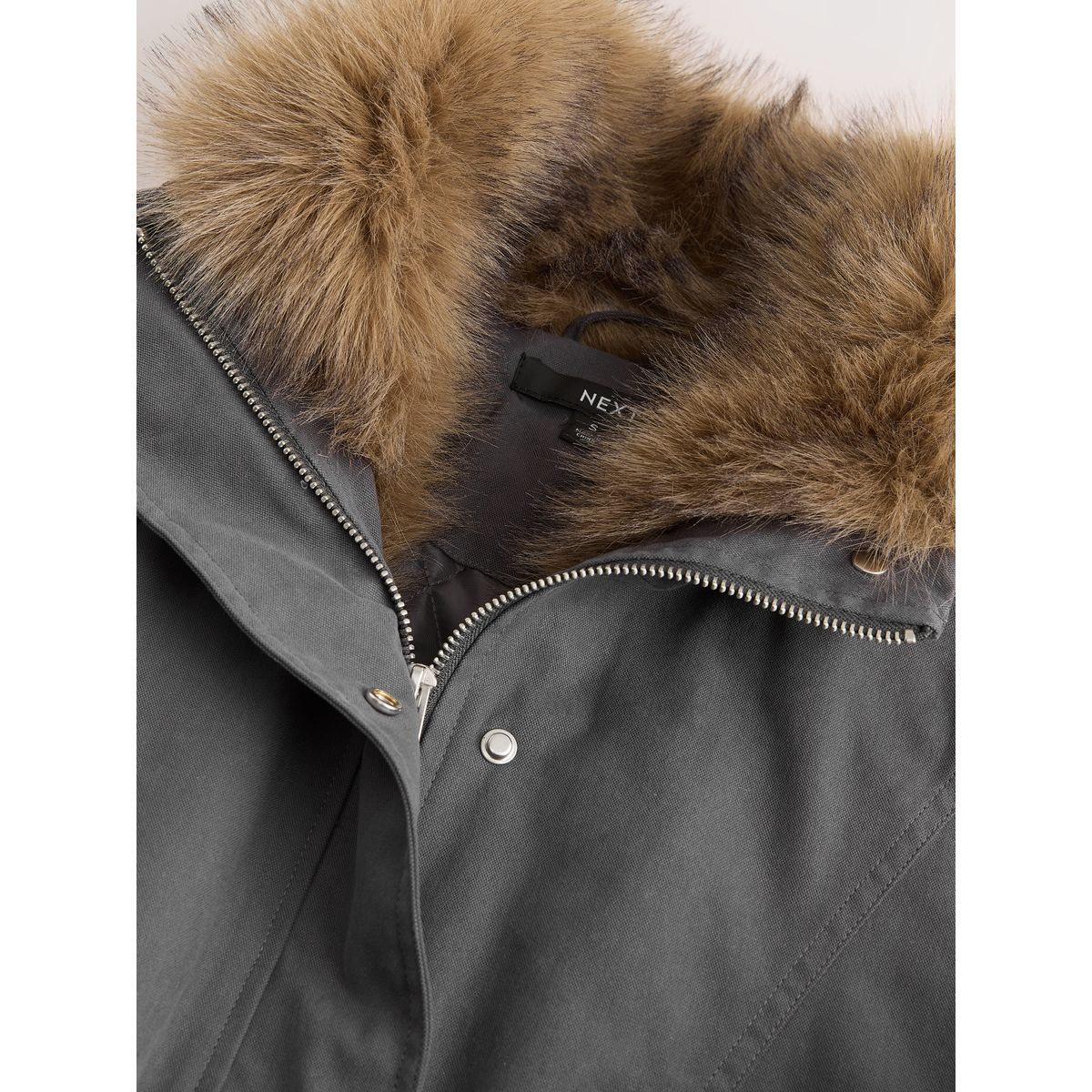Bomber avec col en imitation fourrure gris anthracite, NEXT