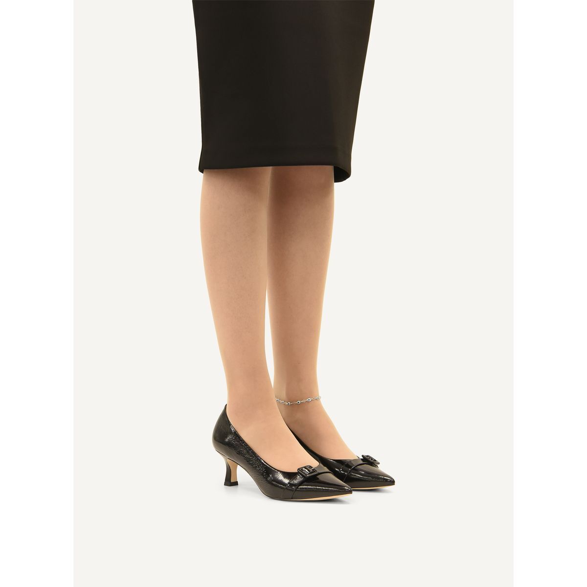 Escarpin en cuir noir mat, CAPRICE