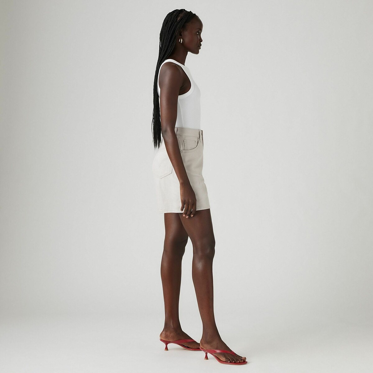 Short High Baggy en lin mélangé crystal grey linen, LEVI'S