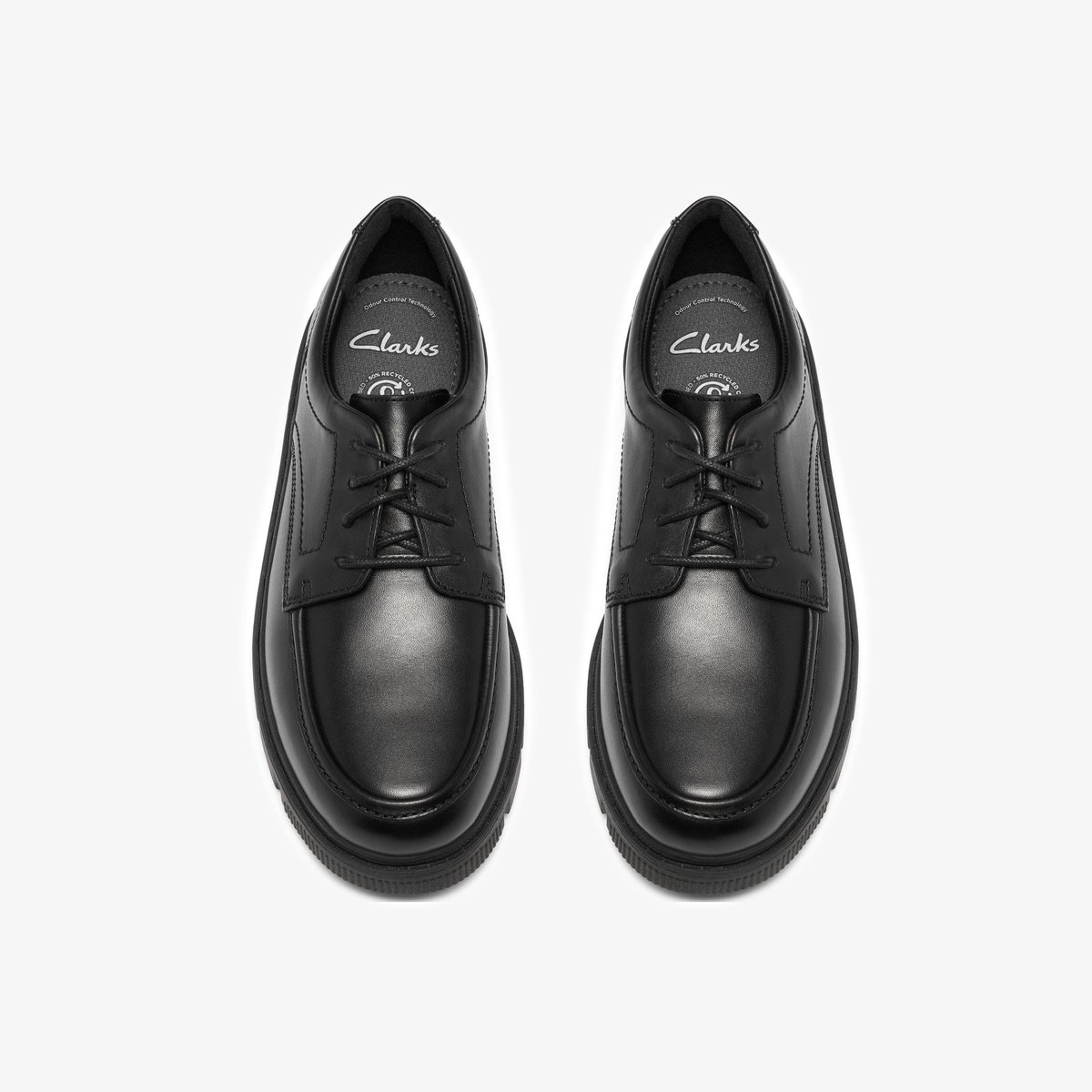 Derbies Cuir Coupe Extra Large LORCAM LANE Y noir, CLARKS