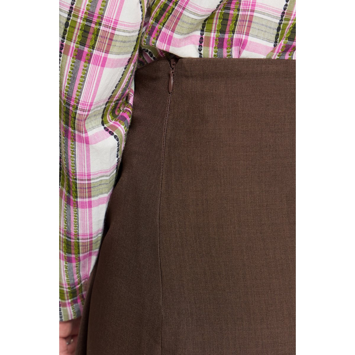 Mini-jupe coupe droite slate black melange, ICHI