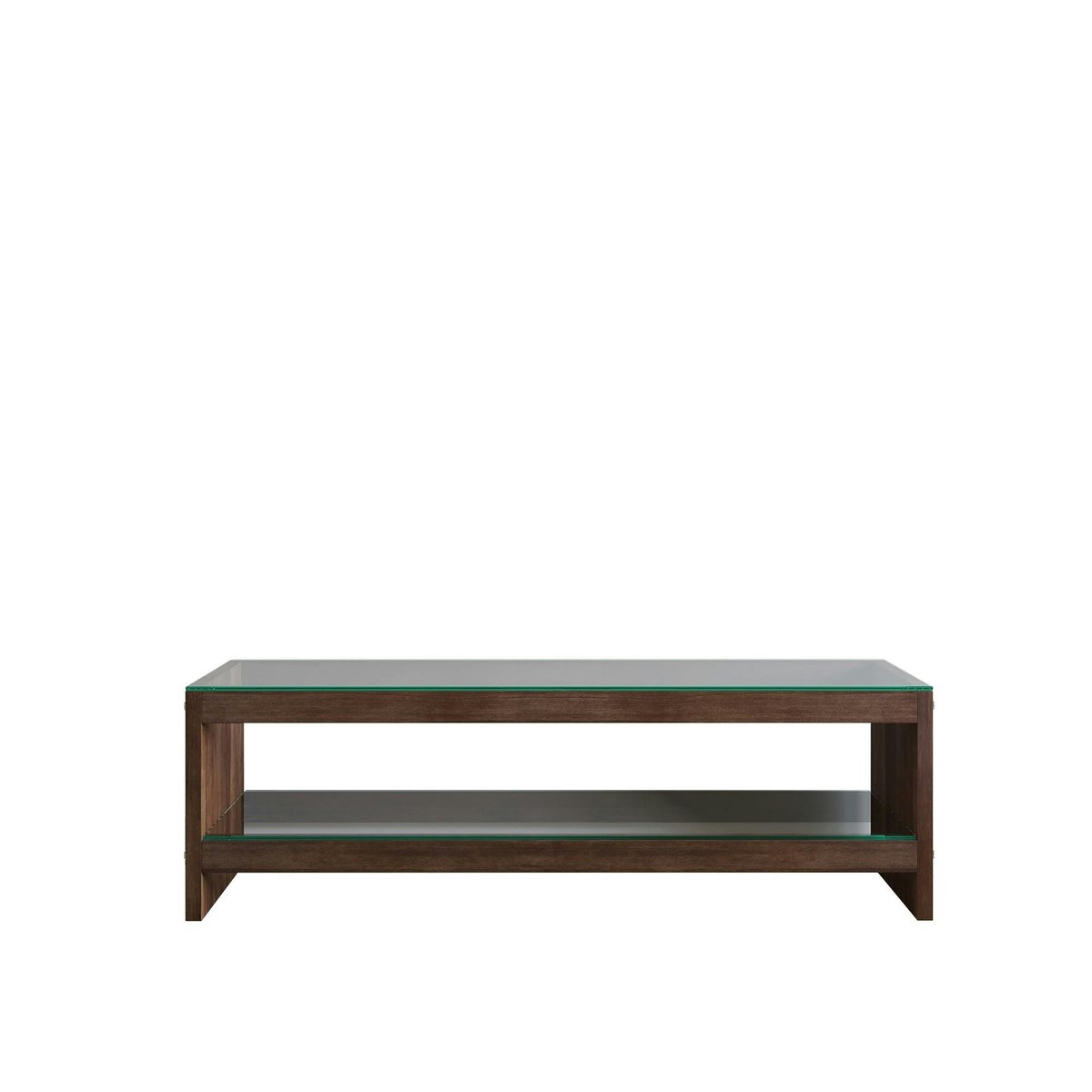 Meuble TV en bois brun et verre - 140 cm LHASA bois naturel, PIER IMPORT