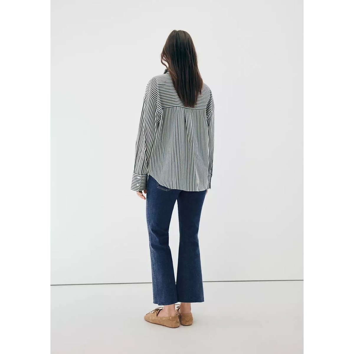 Jean de grossesse flare crop bleu foncé, MANGO