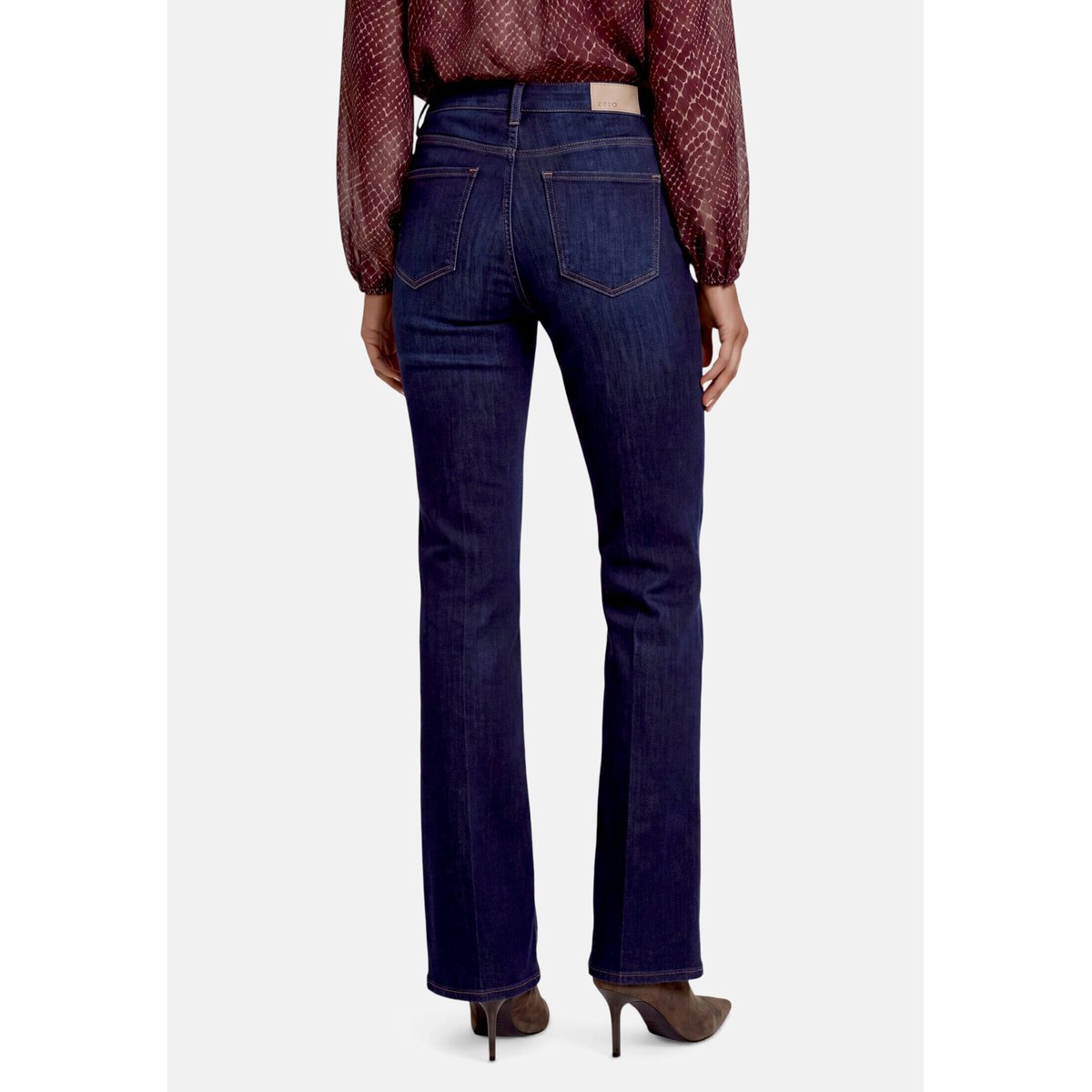 Pantalon modern fit à plis repassés rinse wash denim, ZERO