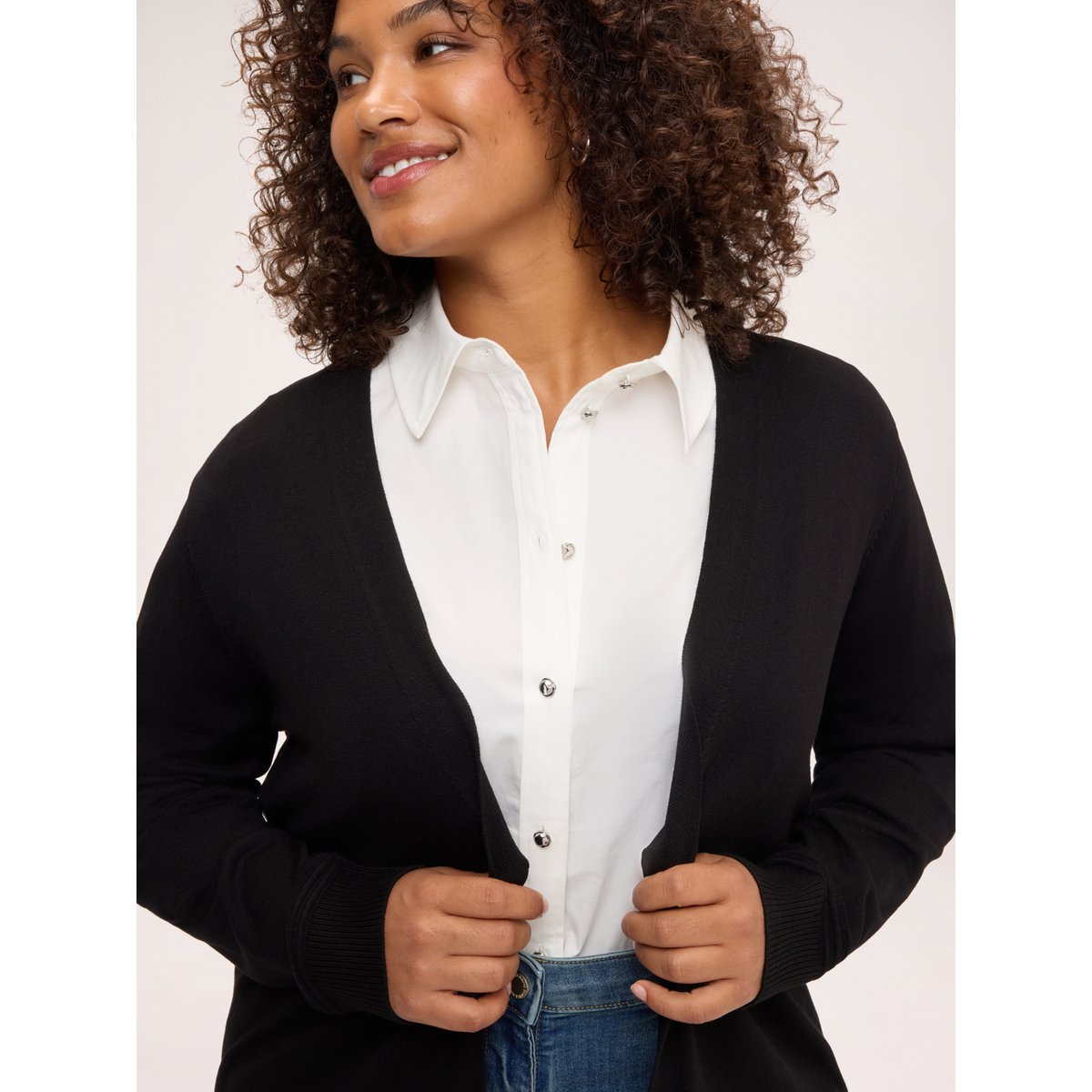 Cardigan fin noir, FIORELLA RUBINO
