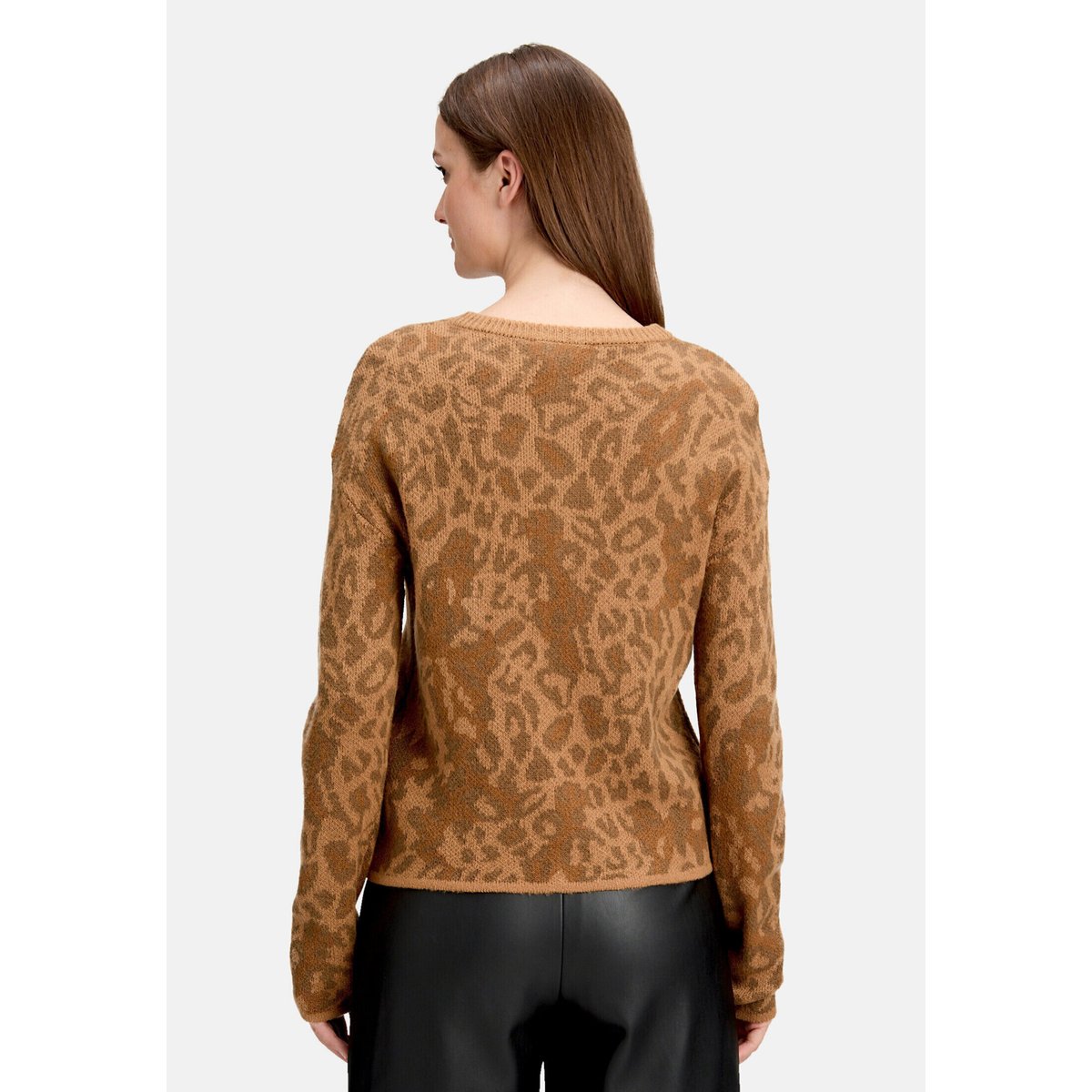 Cardigan en maille à encolure ronde marron/marron, CARTOON