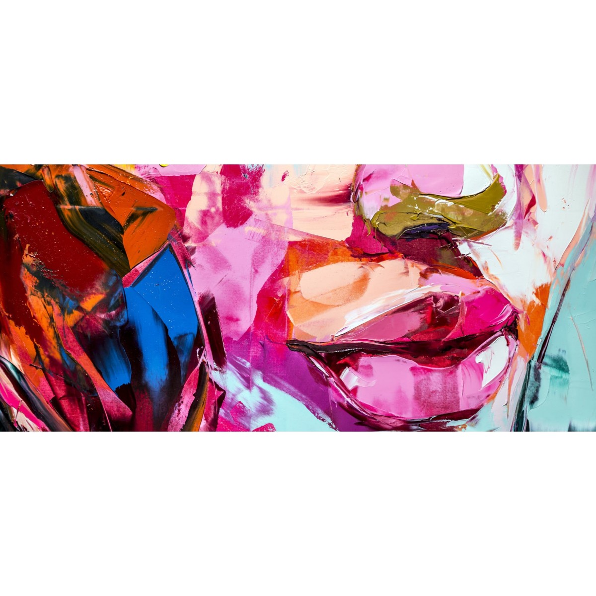 Tableau Mural Peinture Bouche EFFET PEINTURE tableau en verre synthétique, CEANOTHE