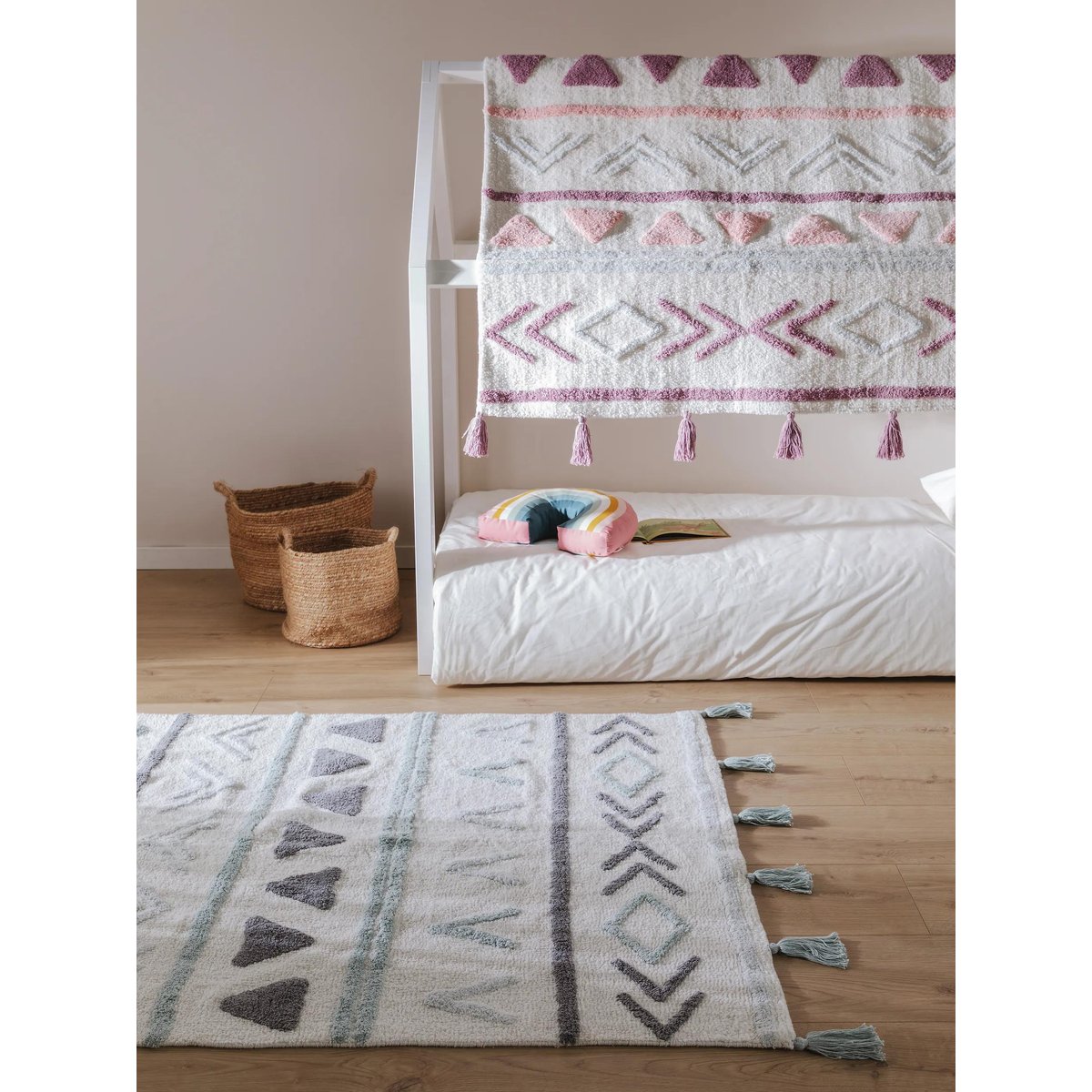 Tapis lavables pour enfants tufté main LEVI bleu, BENUTA
