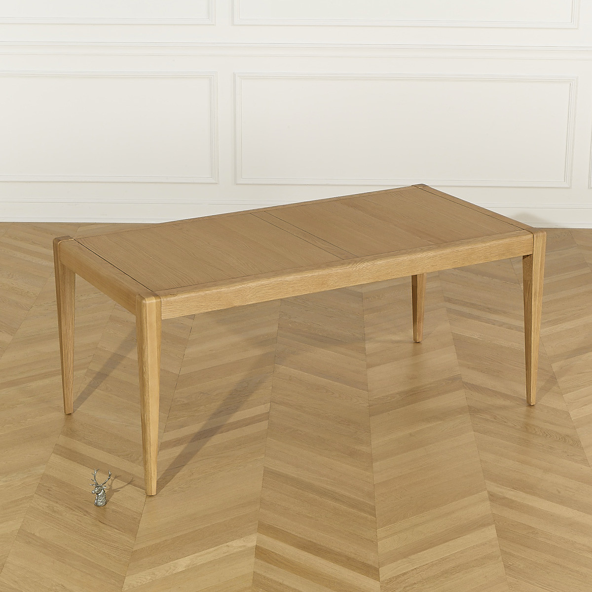Table à manger en chêne aux angles arrondis, 8 couverts en chêne, 180 x 90 cm TENNESSEE beige, ROBIN DES BOIS