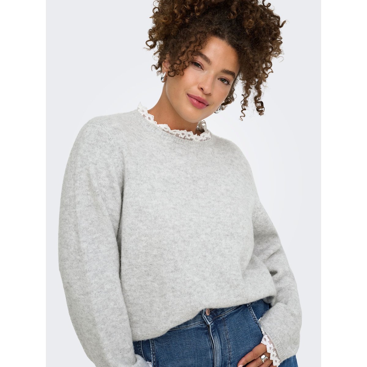 Pull En Maille light grey melange 1, ONLY CARMAKOMA
