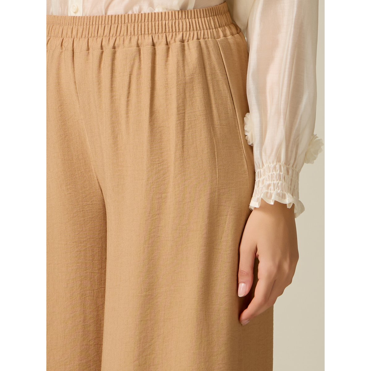 Pantalon palazzo beige, OLTRE