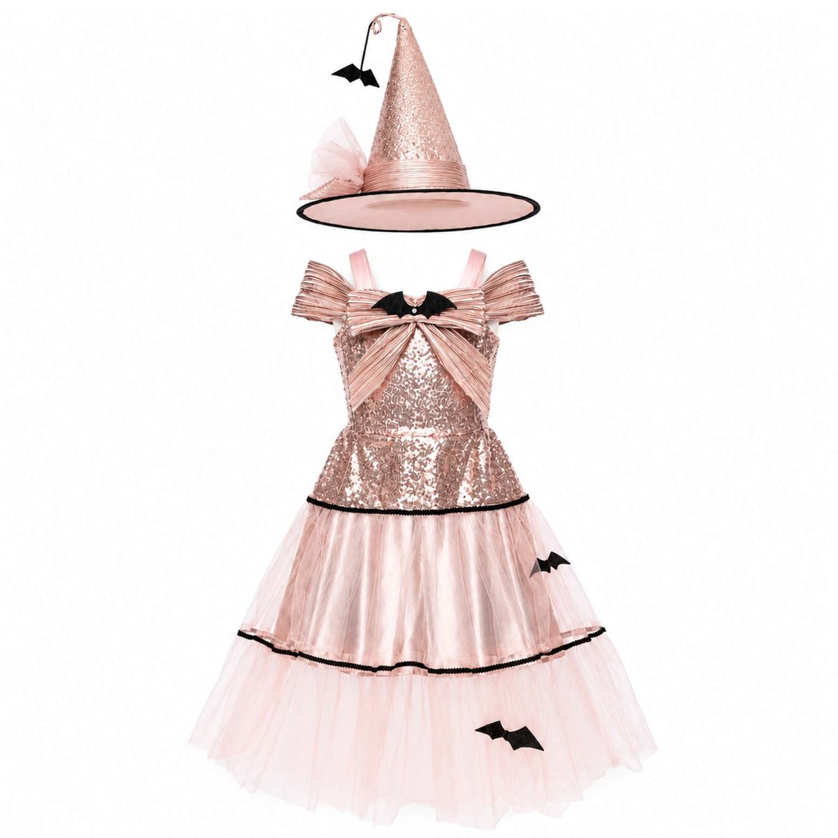 Déguisement enfant – Robe Sorcière Glamour rose, GREAT PRETENDERS