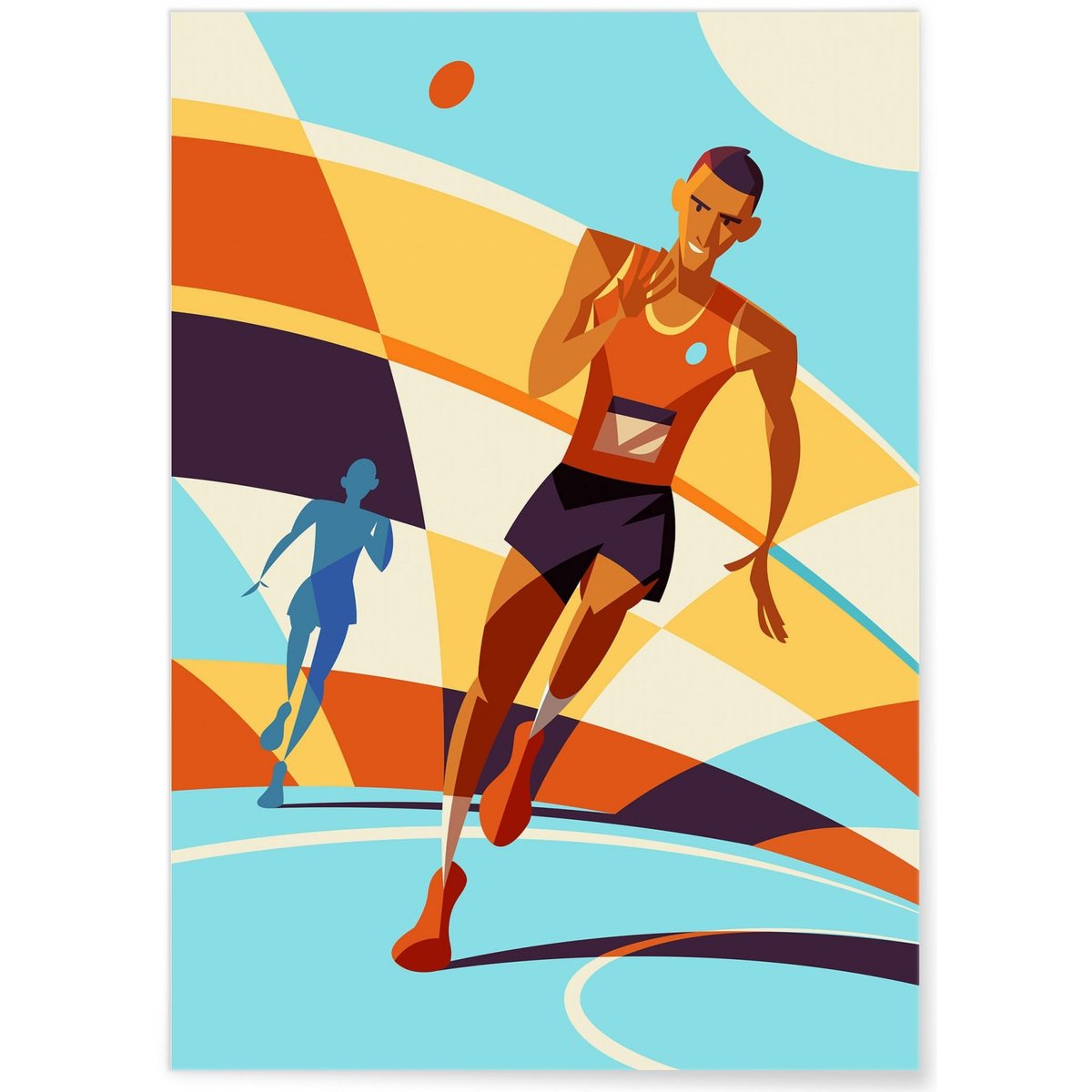 Affiche Athlétisme blanc, L'AFFICHERIE