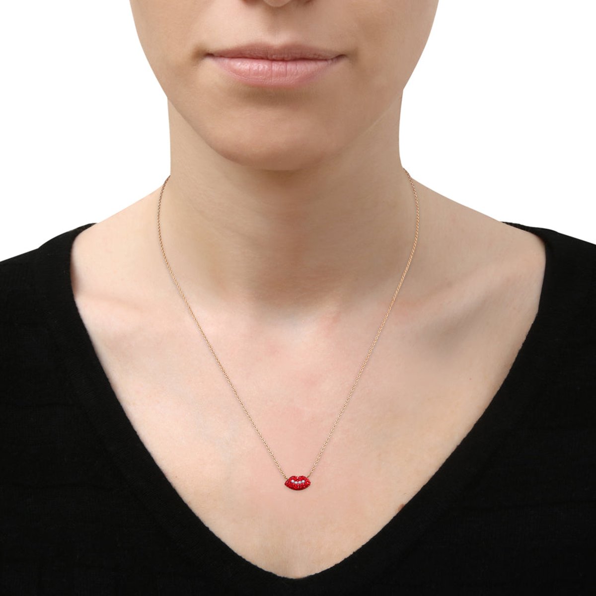 Collier kuchi lips rouge, CAROLINE NAJMAN
