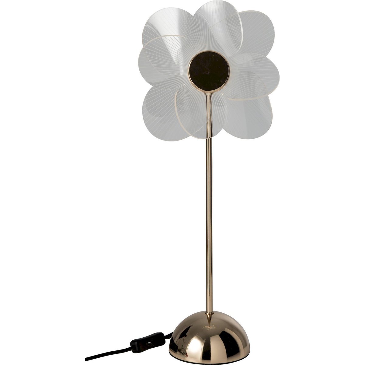 Lampe de table fleur en métal doré et blanc, RECOLLECTION